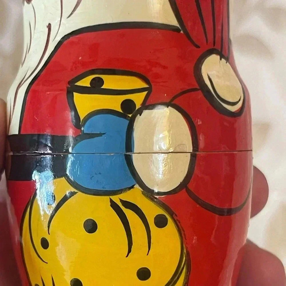 USSR Christmas Dolls Vintage 2 Piece Hand Painted carved Wood - Picture 5 of 6